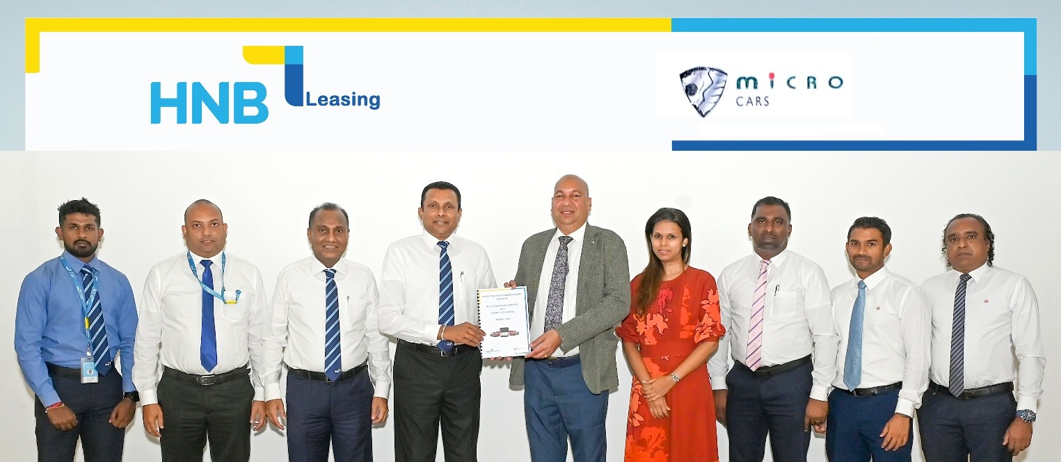 HNB, නවතම වාහන මාදිලි රැසක් වෙනුවෙන් පුළුල් පරාසයක ලීසිං විසඳුම් ලබා දීමට Micro Cars සමඟ අත්වැල් බැඳගනී