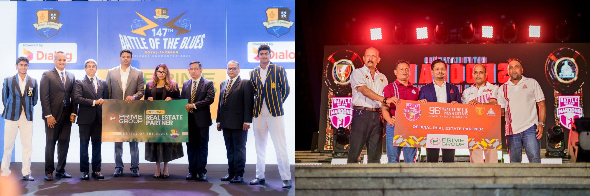 Prime Group இளைஞர்களின் விருத்திக்கு ஆதரவளிக்கும் வகையில் Battle of the Blues மற்றும் Maroons சமர் போட்டிகளின் உத்தியோகபூர்வ ரியல் எஸ்டேட் பங்காளராக தொடர்ந்தும் அனுசரணை