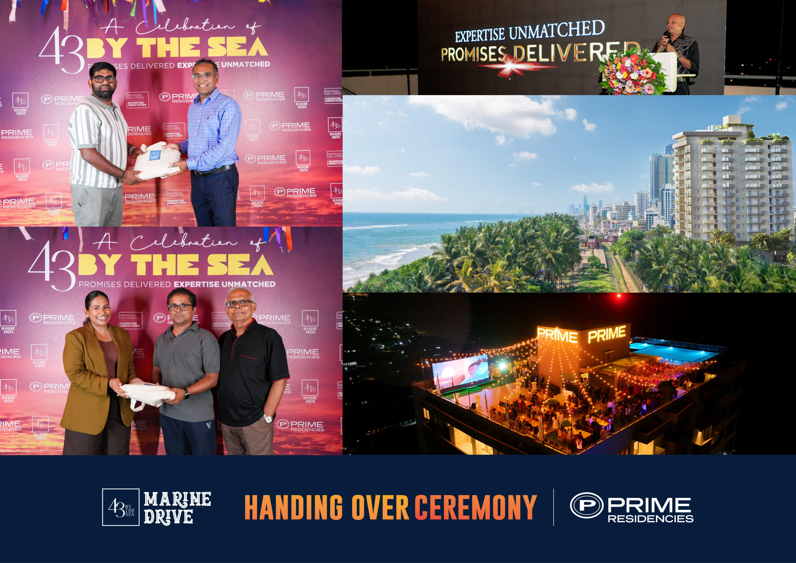 Prime Lands Residencies PLC සමාගමේ ‘43 by the Sea’ ව්‍යාපෘතියේ ගැනුම්කරුවන්ට නිවාස භාරදීමේ උත්සවය උත්කර්ෂවත් අන්දමින් පැවැත්වේ