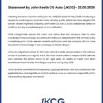 Statement by John Keells CG Auto (JKCG)- 22.05.2026
